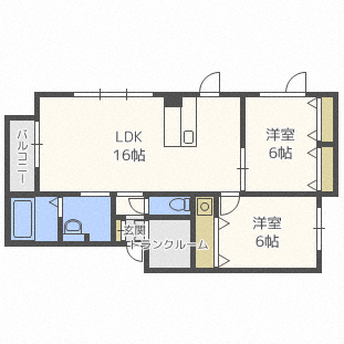 札幌市東区伏古十条のアパートの間取り