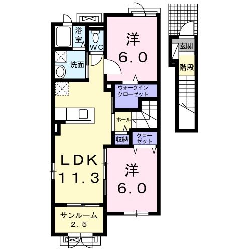 鯖江市柳町のアパートの間取り