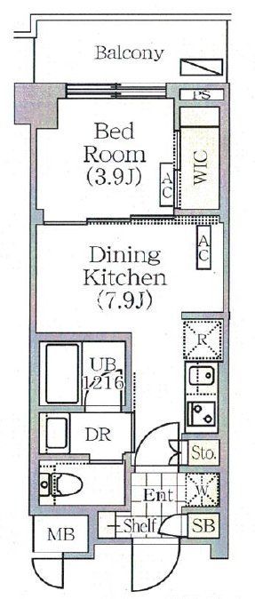 新宿区東五軒町のマンションの間取り