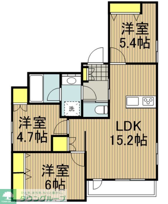 新宿区北新宿のマンションの間取り