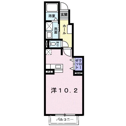 坂出市西大浜北のアパートの間取り