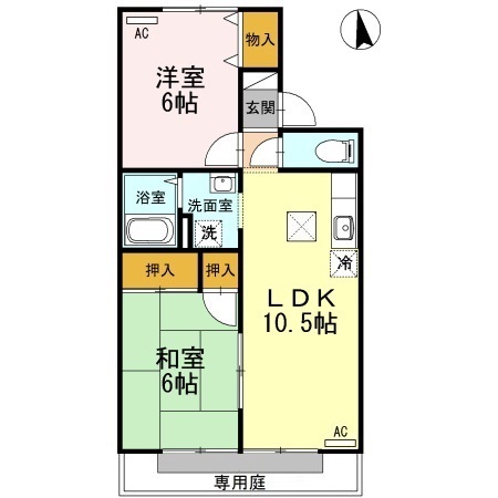 倉敷市片島町のアパートの間取り