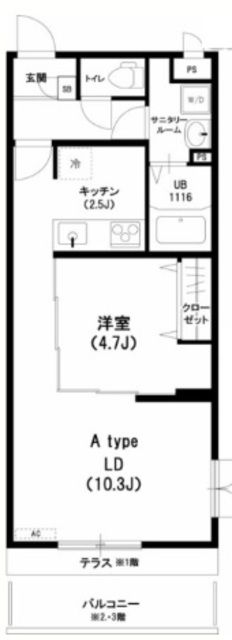 吉川市高富のマンションの間取り