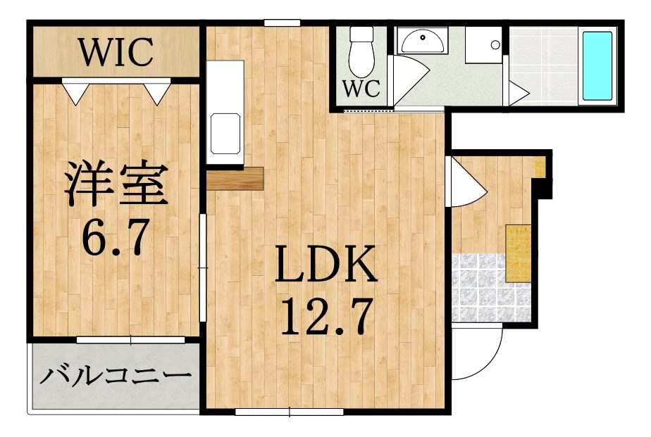 【橿原市中曽司町のアパートの間取り】