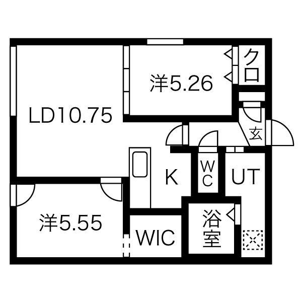 札幌市北区北二十七条西のマンションの間取り