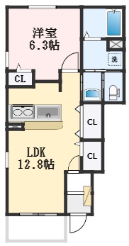 高石市取石のアパートの間取り