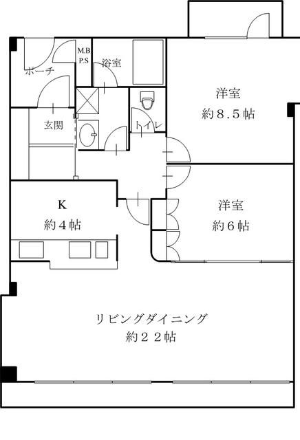 横浜市鶴見区駒岡のマンションの間取り