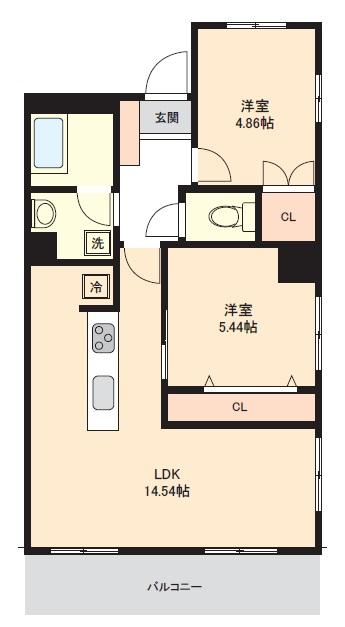 ライオンズマンション繁多川第二の間取り