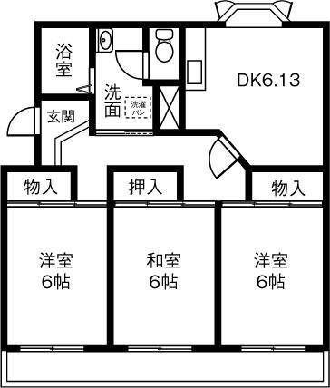 衣浦マンション B棟の間取り