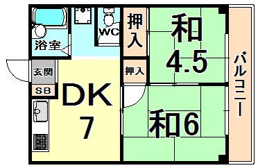 エメラルド武庫之荘の間取り