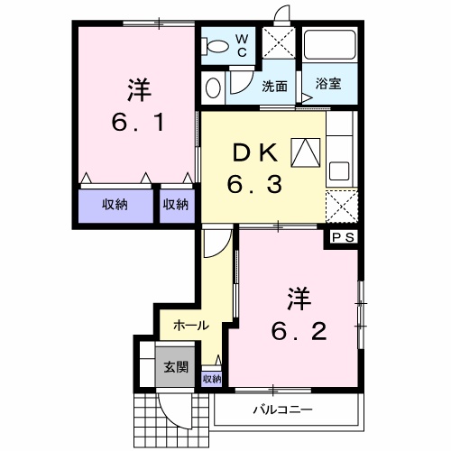 グリーンヒルほたるＢの間取り