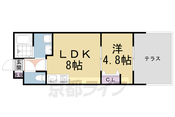 阪急京都線 西院駅 徒歩12分 5階建 築5年の間取り写真