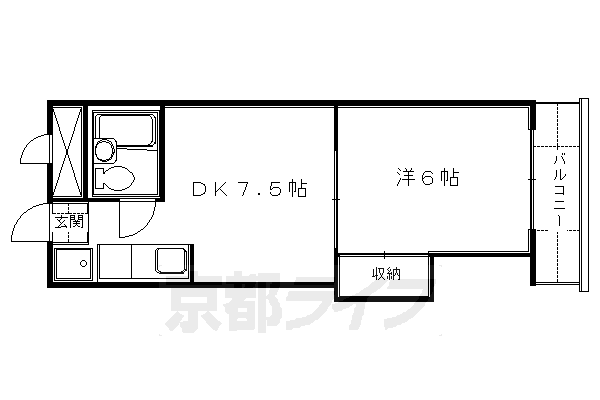 京阪本線 墨染駅 徒歩3分 4階建 築43年の間取り写真