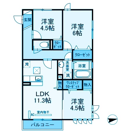 東急東横線 元住吉駅 徒歩19分 3階建 築11年の間取り写真