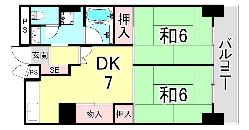 UR武庫川 19号棟の間取り写真
