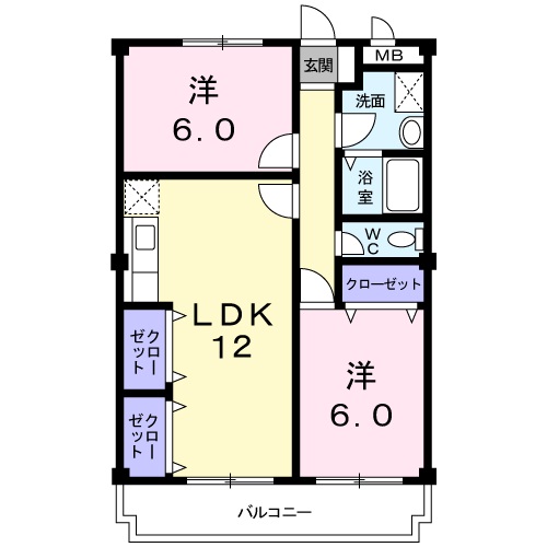 奈良県北葛城郡広陵町馬見北９（アパート）の賃貸物件の間取り