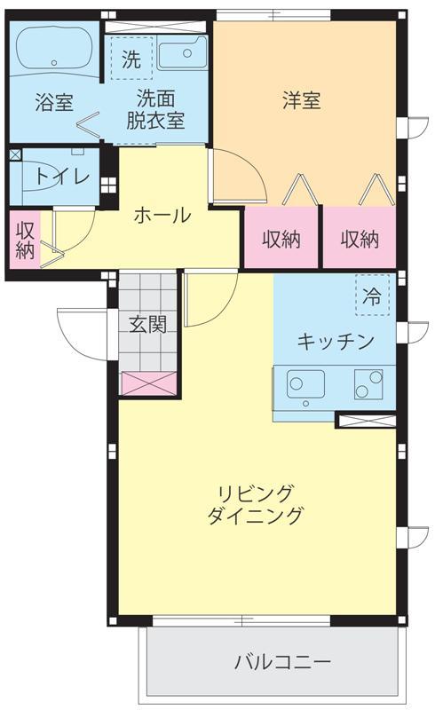 仙台市青葉区上杉のアパートの間取り