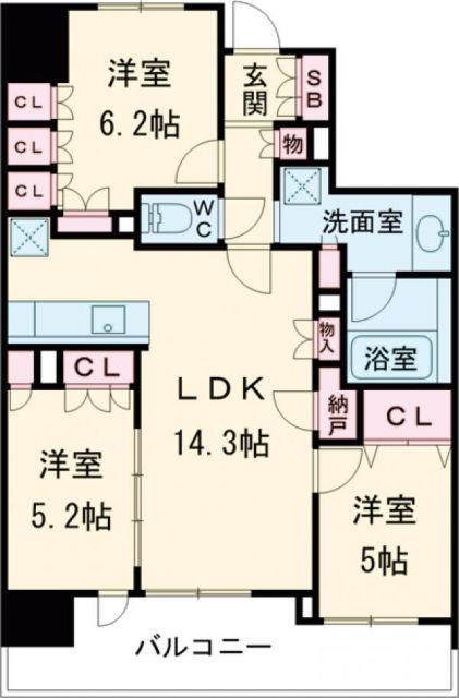 足立区綾瀬のマンションの間取り