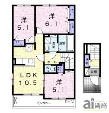 新座市野寺のアパートの間取り