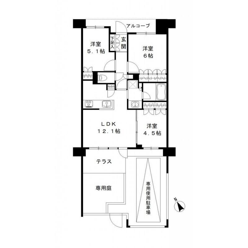 市川市広尾のマンションの間取り