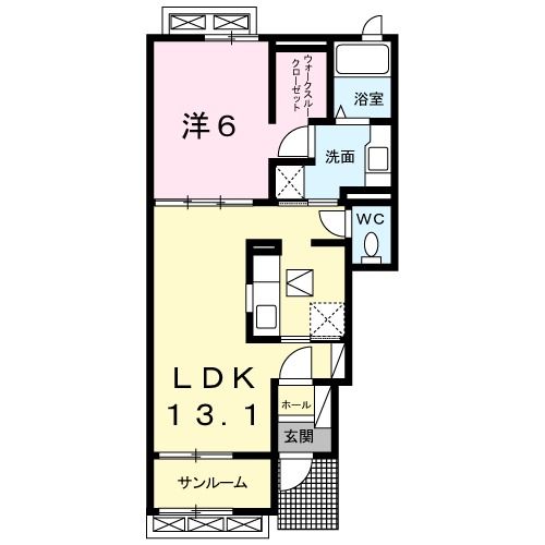 八戸市大字中居林のアパートの間取り