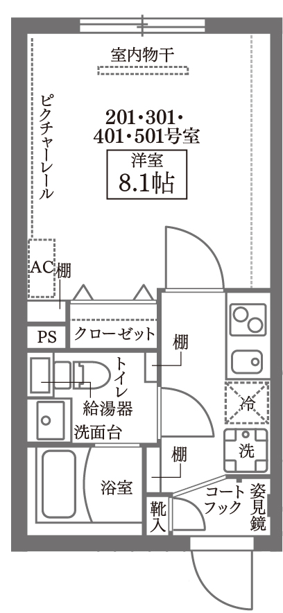 COCOCUBE日本橋水天宮の間取り