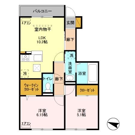 千葉市緑区鎌取町のアパートの間取り