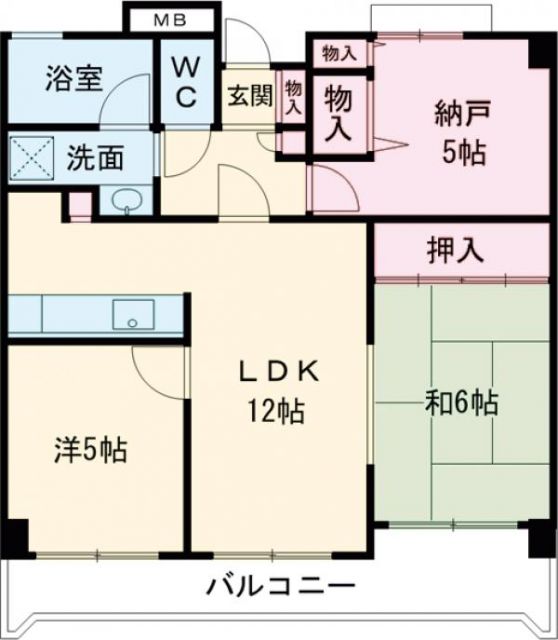 淡路市岩屋のマンションの間取り