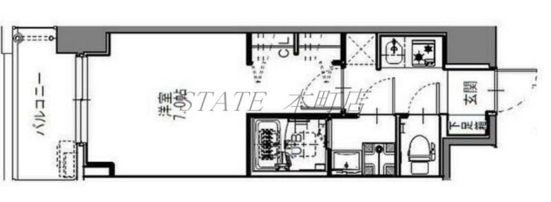 S-RESIDENCE難波大国町Deuxの間取り