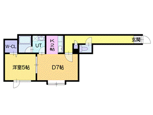 札幌市清田区里塚一条のアパートの間取り