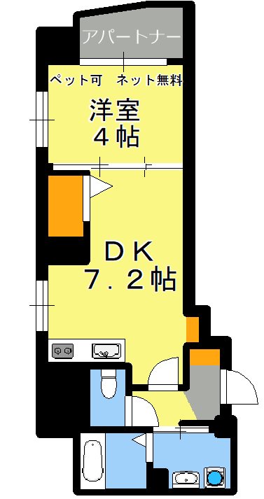 鹿児島市甲突町のマンションの間取り