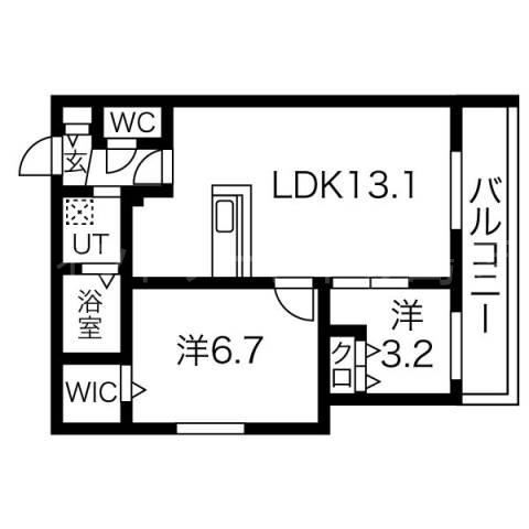 札幌市東区北九条東のマンションの間取り