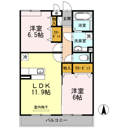 熊本市中央区国府のアパートの間取り