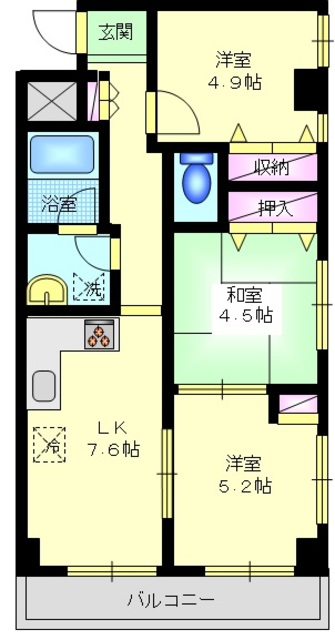 大田区仲池上のマンションの間取り