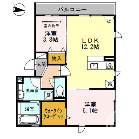 堺市中区深井北町のアパートの間取り