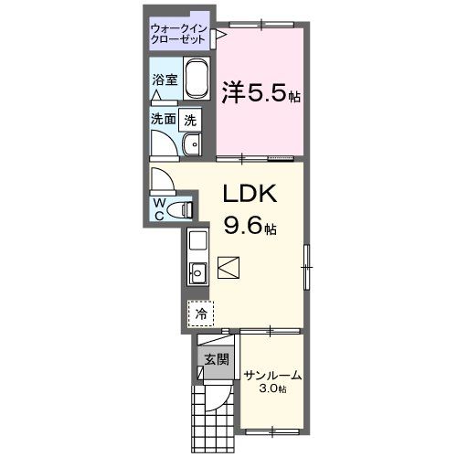 【船橋市小室町のアパートの間取り】