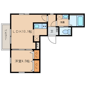 名古屋市南区菊住のアパートの間取り