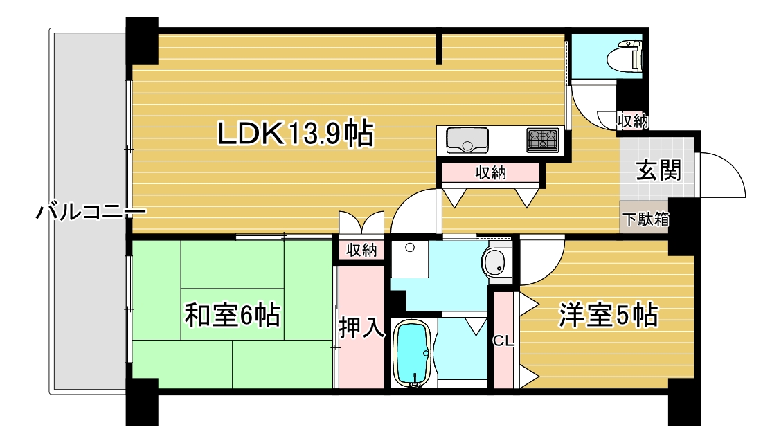 堺市堺区田出井町のマンションの間取り