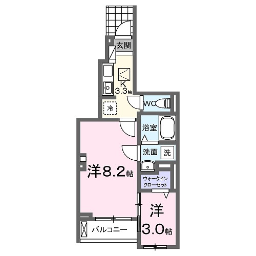 加古川市平岡町新在家のアパートの間取り