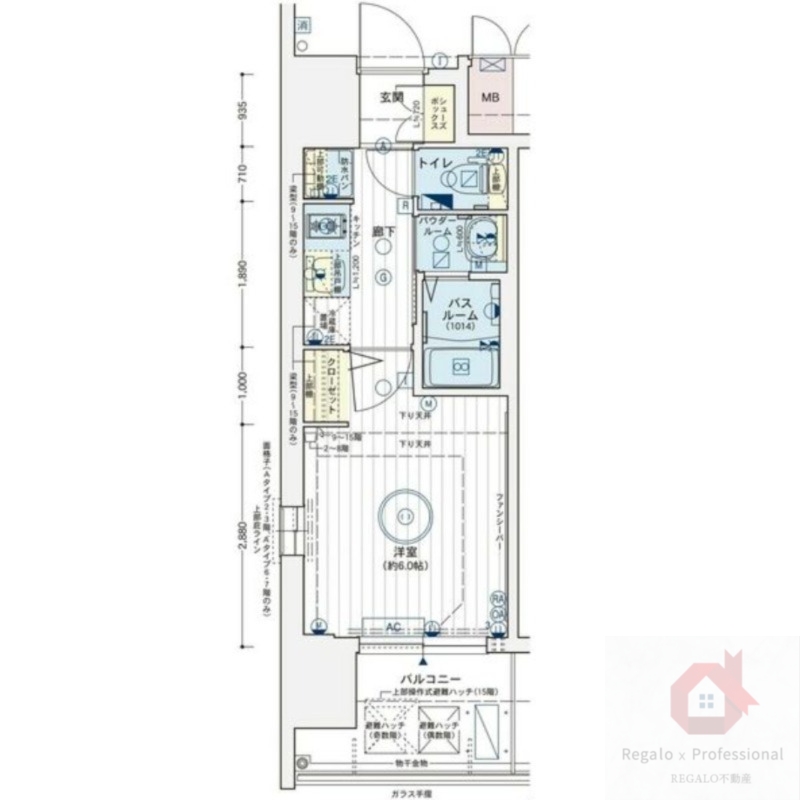 大阪市浪速区日本橋のマンションの間取り