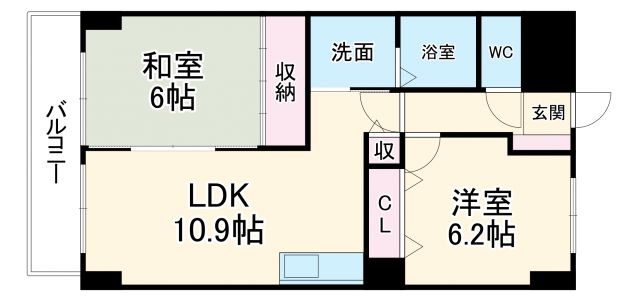 カーサシーガル壱番館の間取り