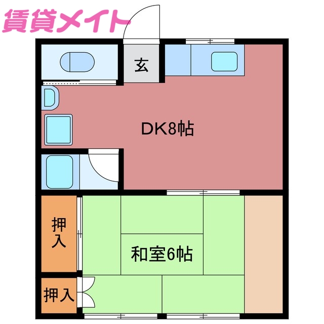 志摩市大王町波切のアパートの間取り