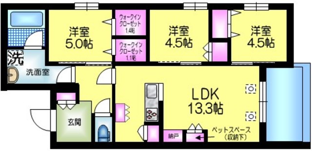 仮称　堤通１丁目メゾンの間取り