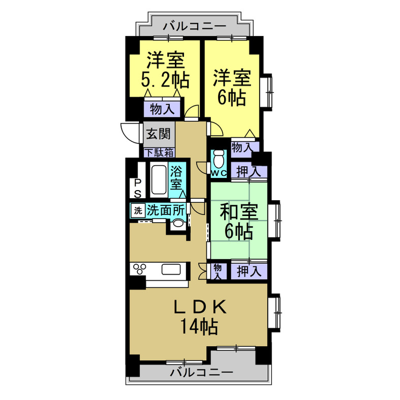 ライオンズマンション半田の間取り