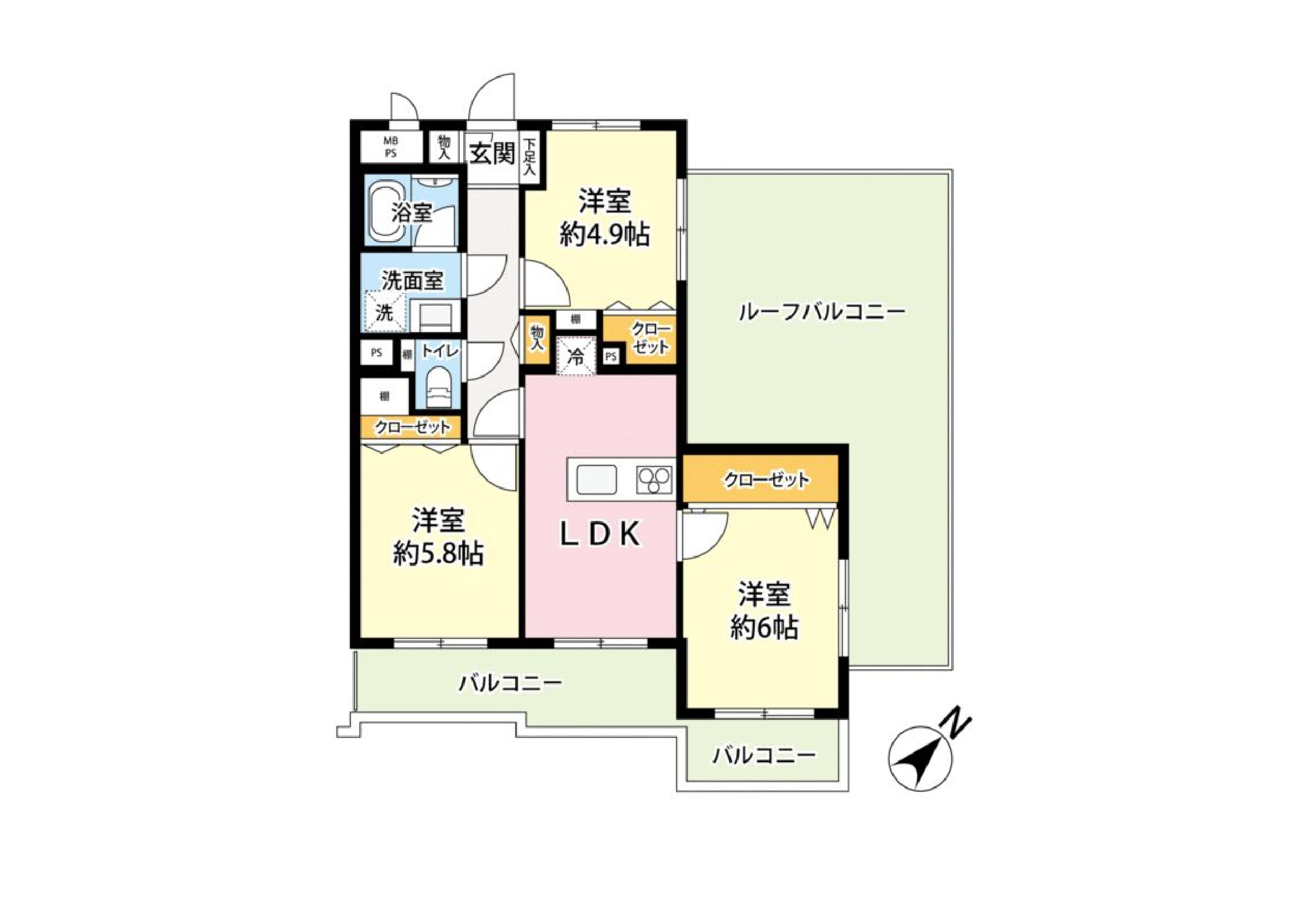 ライオンズマンション玉川学園の間取り