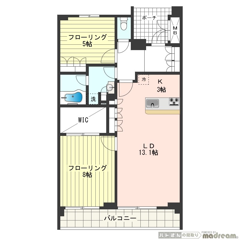 小平市上水本町のマンションの間取り