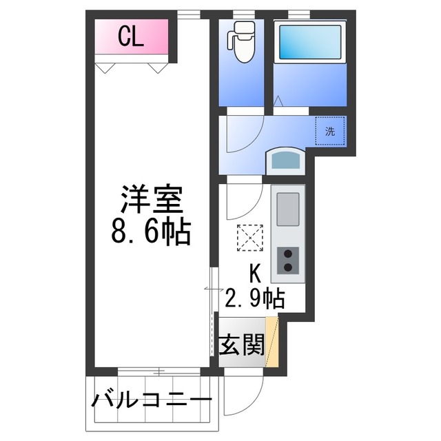 和歌山市上町のアパートの間取り