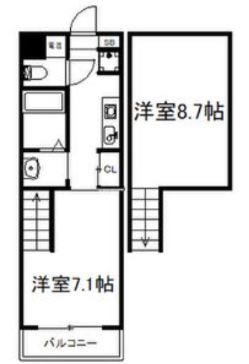 堺市堺区南瓦町のマンションの間取り