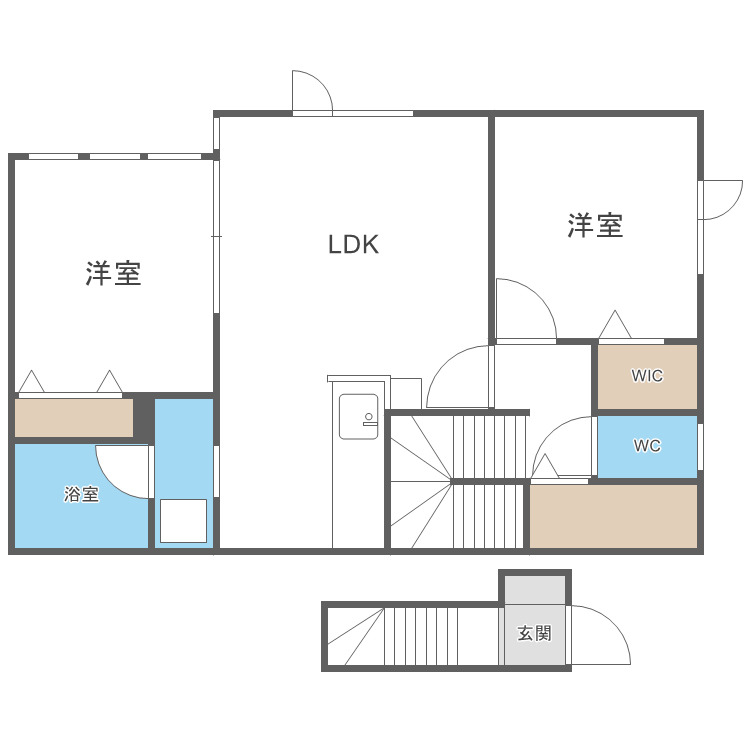 札幌市手稲区西宮の沢一条のアパートの間取り