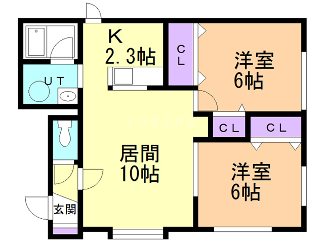 【札幌市北区北二十八条西のアパートの間取り】